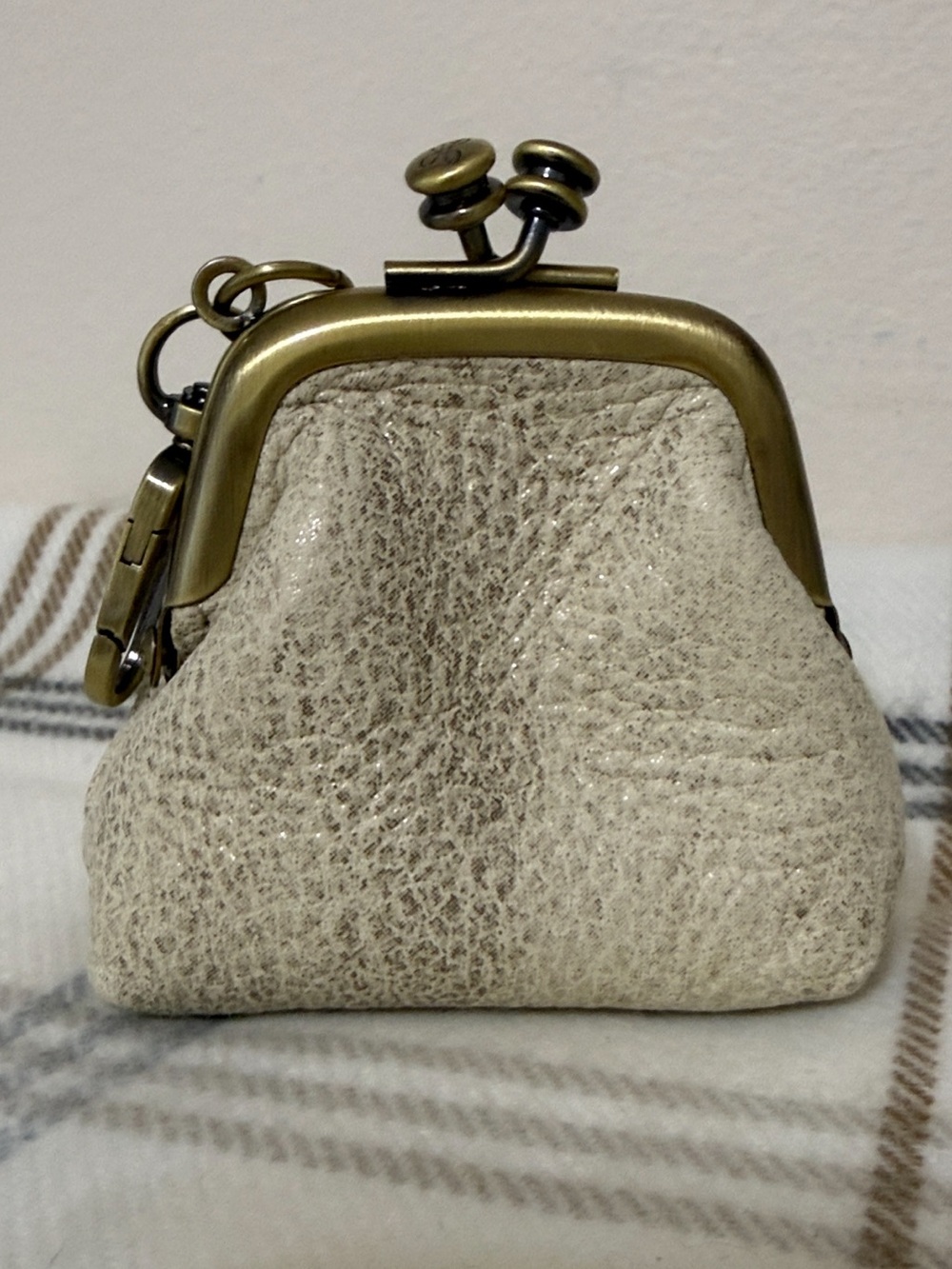 HOBO Run Frame Pouch with Ivory Metallic Finish (Retired Color) Rare - Picture 2 of 10